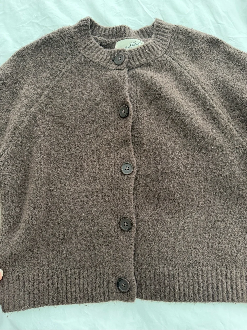 Universal Thread Brown Short-Sleeve Button Cardigan